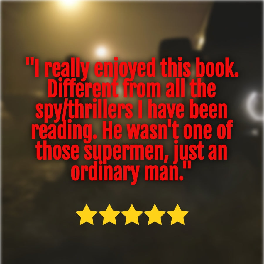 5-star reader review graphics for the John Hayes thriller series, featuring praise like “gripping,” “different from your usual revenge story,” and “couldn’t put it down.”